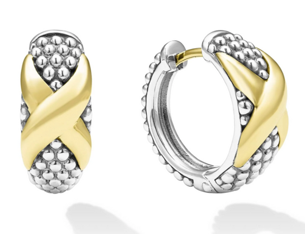 Lagos Two-Tone X Huggie Earrings