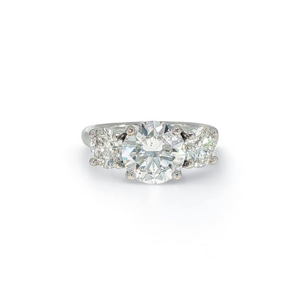 18k 3.20ctw Diamond Trilogy Engagement Ring