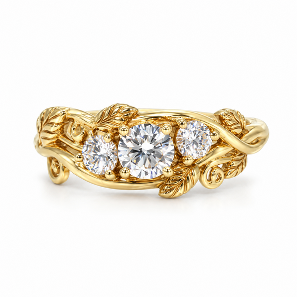 14K 0.62ctw Trilogy Round Diamond Ring