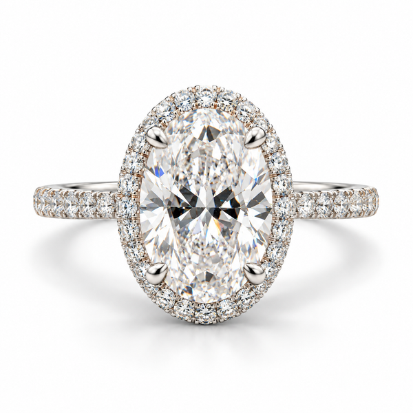 14k 2.95ctw Lab Grown Oval Diamond Ring