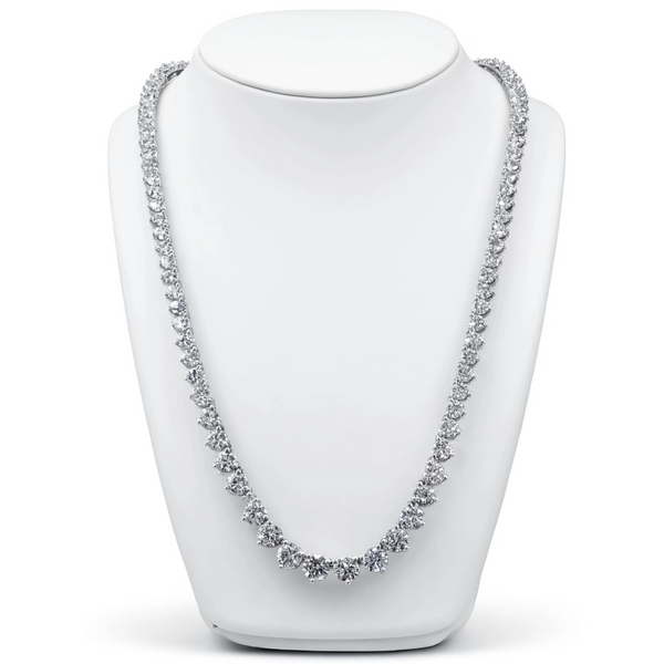 14k 26.44ctw Lab-Grown Diamond Graduated Tennis Necklace