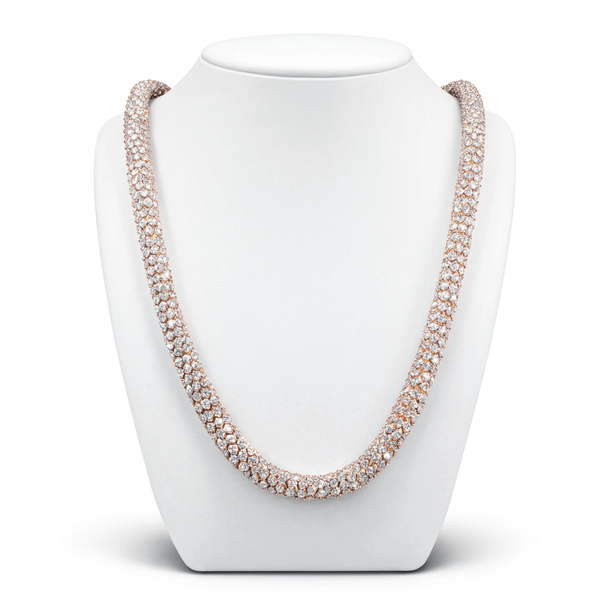 14k 57.97ctw Lab-Grown Diamond Tube Necklace