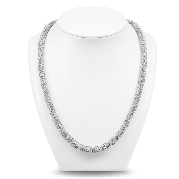 14k 27.18ctw Lab-Grown Diamond Tube Necklace