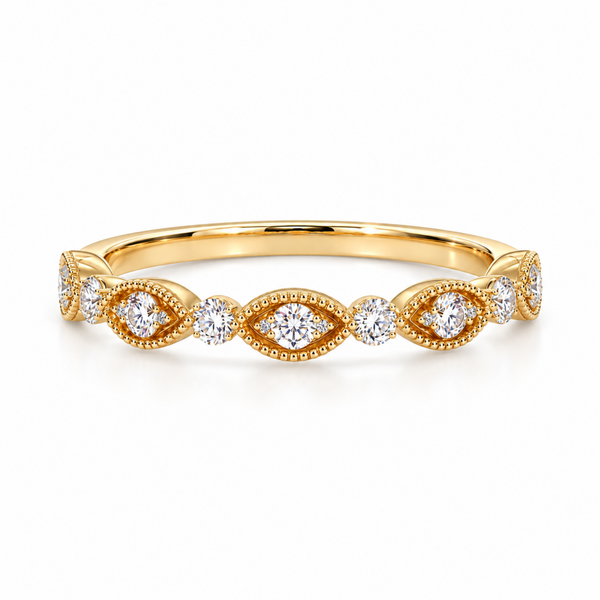 Henri Daussi 18k 0.50ctw Diamond Marquise Illusion Setting Band