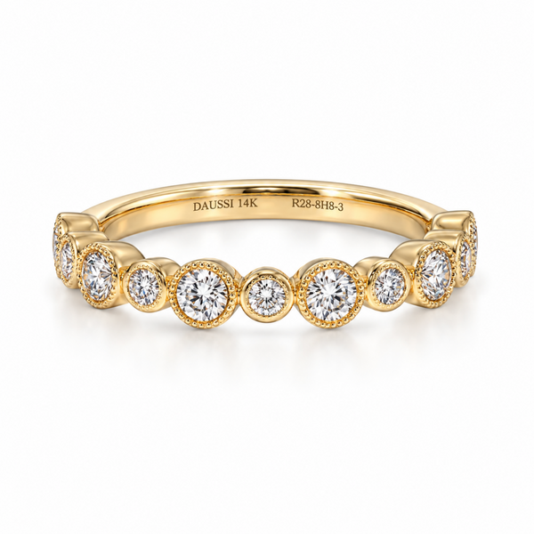 Henri Daussi 14k 0.50ctw Bezel Set Diamond Wedding Band