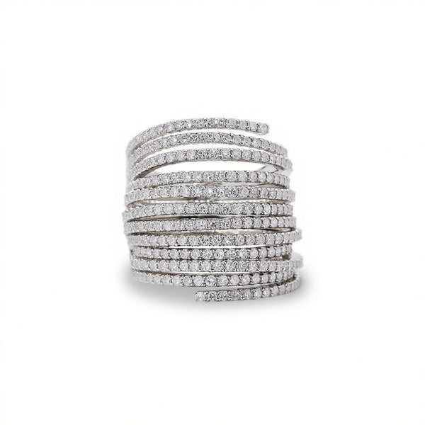 Afarin 18k 12-Row Diamond Flex Ring
