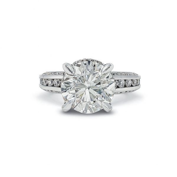 18k 3.99ctw Channel Set Engagement Ring