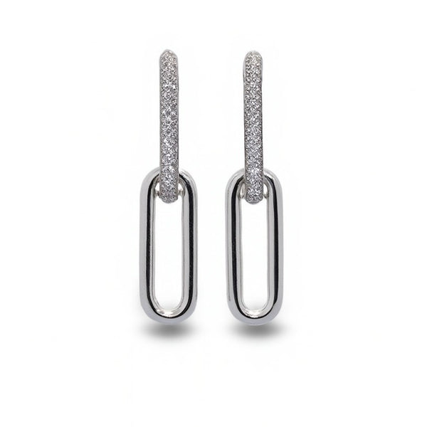 FJ Kashi 14k Diamond Paperclip Earrings