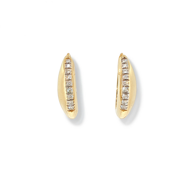 Veneroso 14k Diamond Oval Hoops