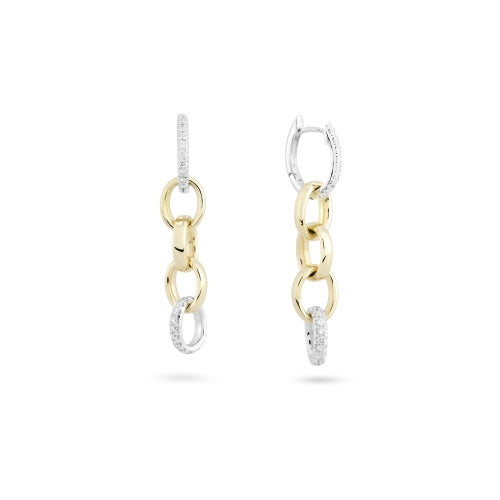 Piero Milano 18k Brushed Finish Diamond Earrings