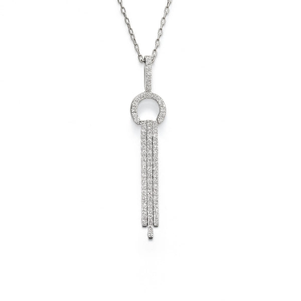 Afarin 18k Diamond 3-Bar Dangle Pendant Necklace