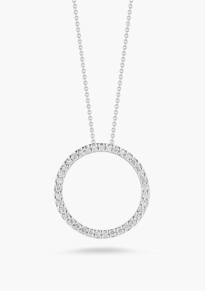 Roberto Coin Tiny Treasures Medium Diamond Circle Necklace