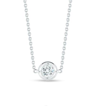 Roberto Coin 18K White Gold Single Station Diamond Solitaire Necklace