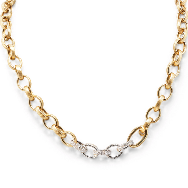 Piero Milano 18k Brushed Diamond Necklace