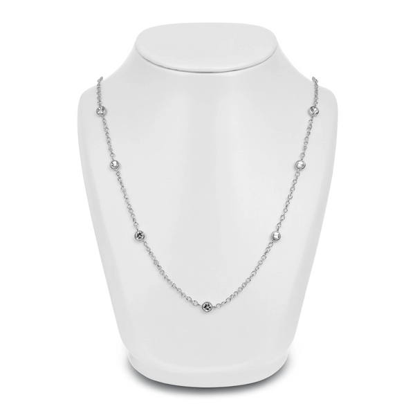 Estate 14k Diamonds By The Yard Necklace