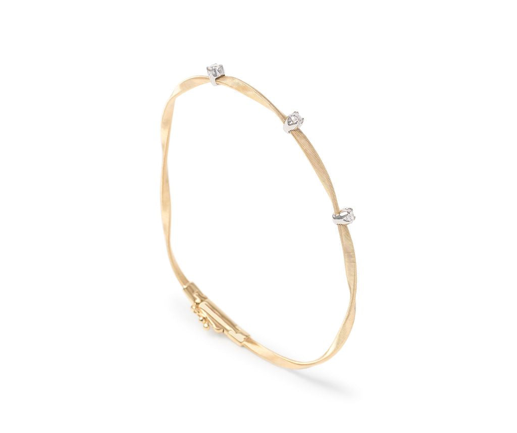 Marco Bicego 18K Yellow Gold Marrakech Twisted Coil Bracelet - Diamond Bracelets