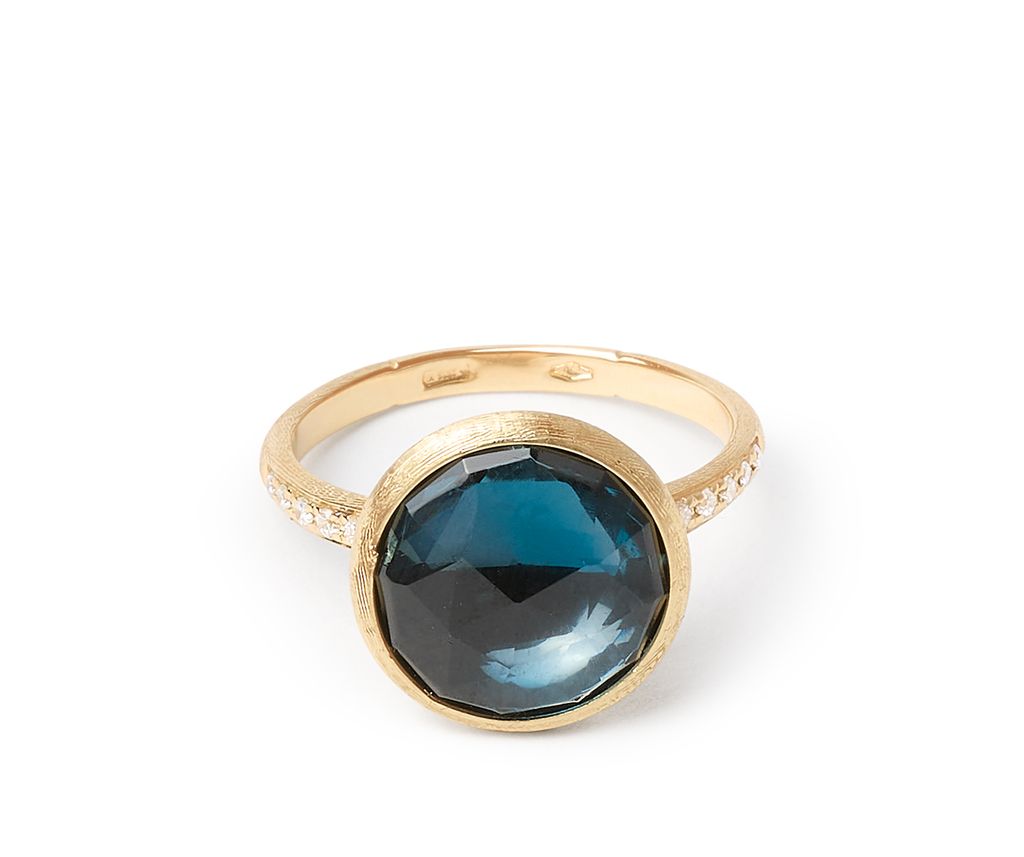 Marco Bicego 18K Yellow Gold Jaipur Color London Blue Topaz Ring - Colored Stone Rings