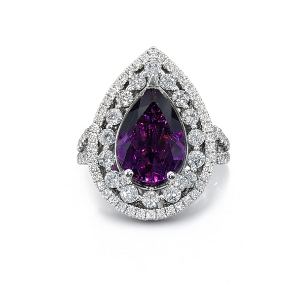 House of Kimball's 18k 7.20ctw Amethyst and Diamond Convertible Ring/Pendant