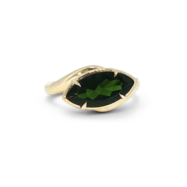 House of Kimball's 14k Marquise Green Tourmaline East/West Ring