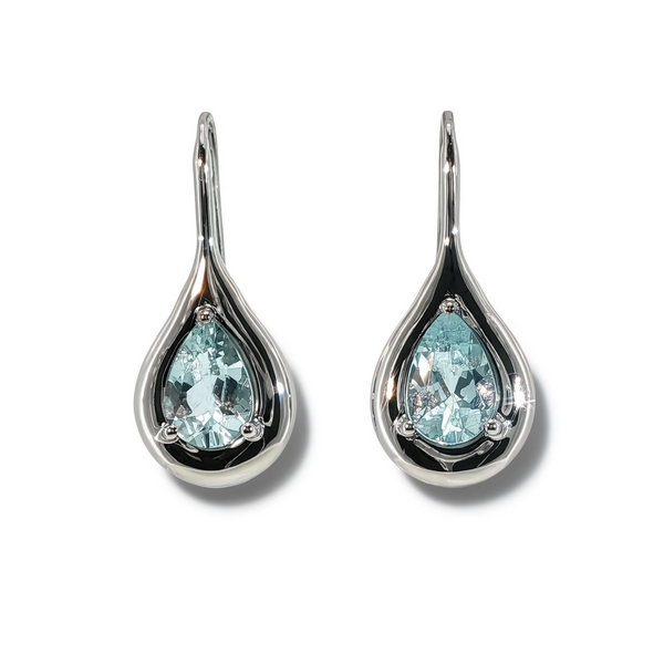 House of Kimball's | 14k 1.9ctw Aquamarine Raindrop Earrings