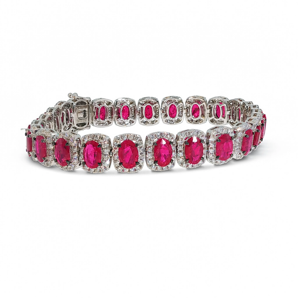 18k 14.92ctw Ruby and Diamond Designer Bracelet