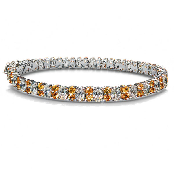House of Kimball's "Shades of Tennessee" 13.3ctw Orange Sapphire and Diamond Bracelet
