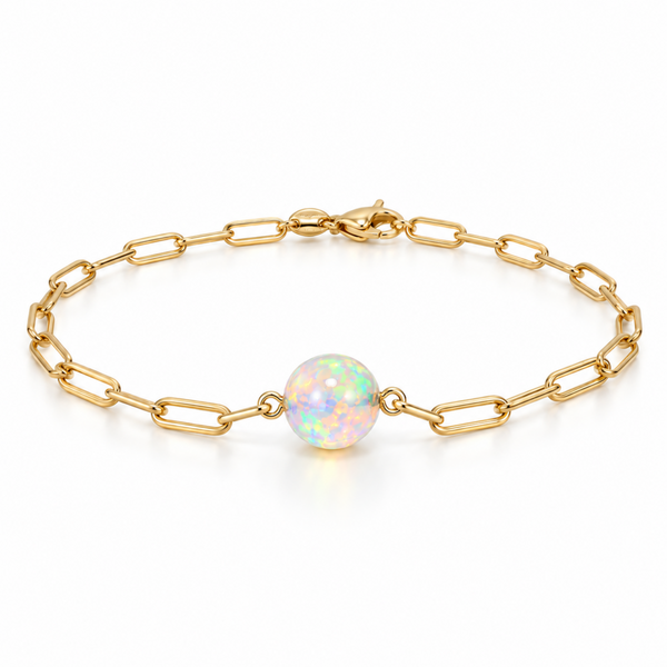 David Kord 14k 7mm Opal Sphere Collection Bracelet