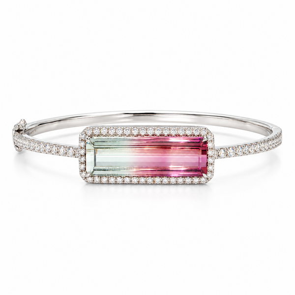 David Kord 18k 11.84ctw Bi-Color Pink Tourmaline and Diamond Bracelet