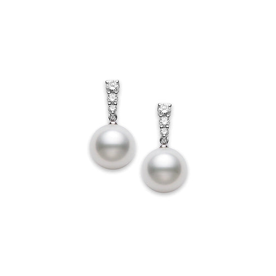 Mikimoto Morning Dew White South Sea Cultured Pearl Earrings – 18K White Gold - Pearl Earrings