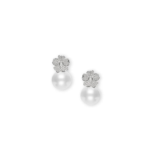 Mikimoto Cherry Blossom South Sea Pearl Earrings