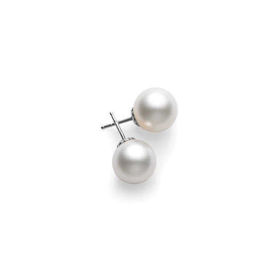 Mikimoto 18k White Gold 8mm-8.5mm Akoya Cultured Pearl Stud Earrings