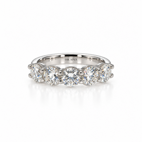 Platinum 2.0ctw 5-Stone Anniversary Band