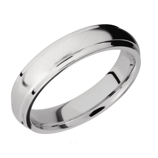 Lashbrook 5mm Wide Domed Stepped Down Edge Cobalt Chrome Band