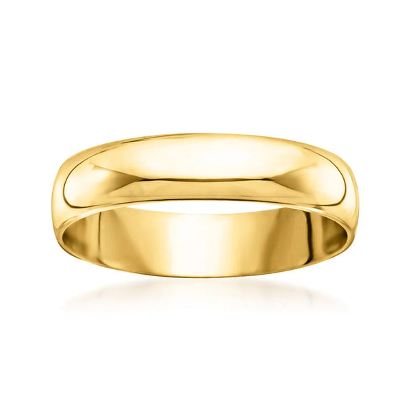 14K Yellow Gold 6mm Comfort Fit Wedding Band - Size 11