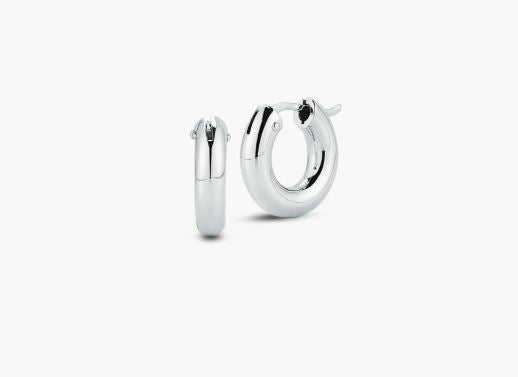 Roberto Coin 18K White Gold 15mm Round Perfect Hoop Earrings