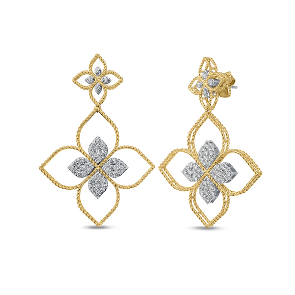 Roberto Coin Princess 18k Diamond Flower Earrings