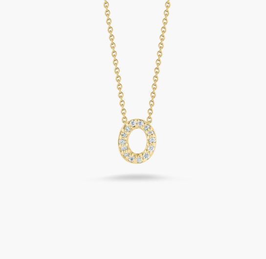 Roberto Coin 18K Yellow Gold Tiny Treasures Diamond Love Letter "O" Necklace
