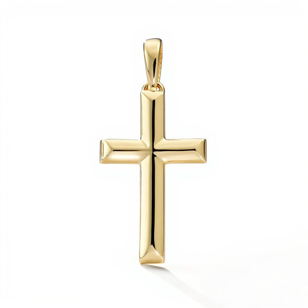 14k Yellow Gold Angled Cross