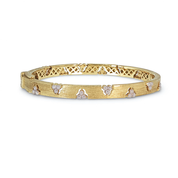 Estate 18k Jude Frances Provence Floating Diamond Trio Bangle Bracelet