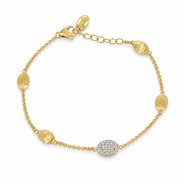 Marco Bicego Siviglia 18k Diamond Bean Bracelet