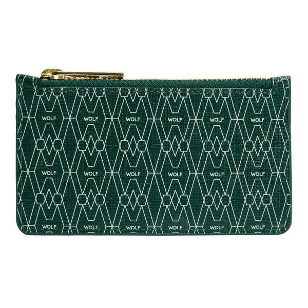 Wolf Signature Zip Wallet In Green