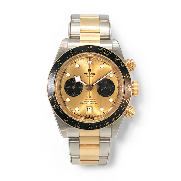 Tudor 41mm Black Bay Chrono S&G Champagne Dial Stainless Steel and Yellow Gold Watch