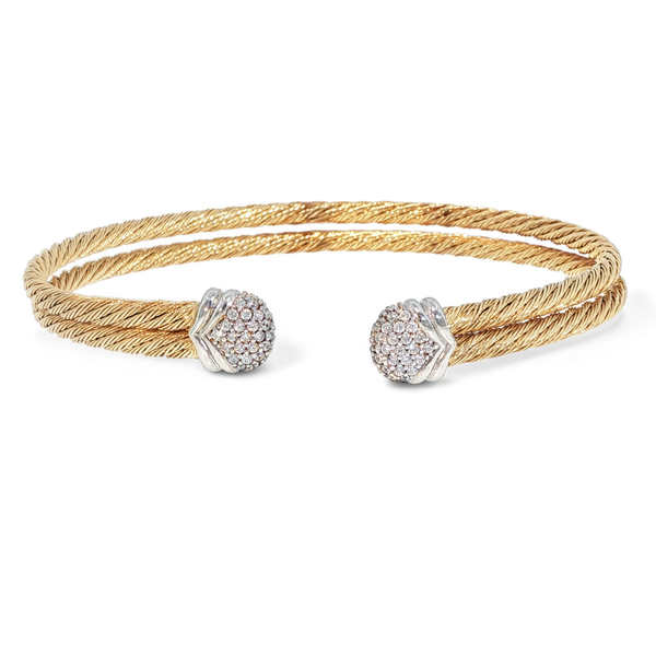 Marcello Pane Gold Plated Double Row CZ Bracelet