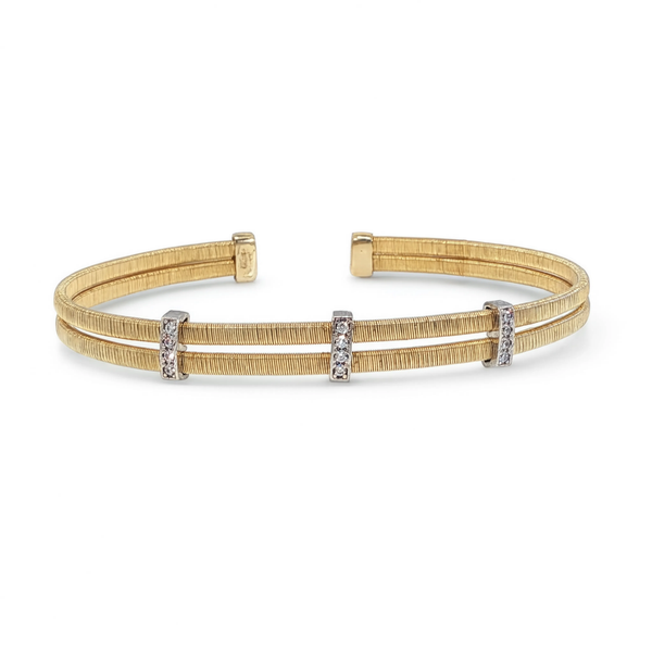 Marcello Pane Gold Plated Double Strand Wire Cuff