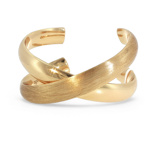 Marcello Pane Gold Plated Crossover Cuff Bracelet