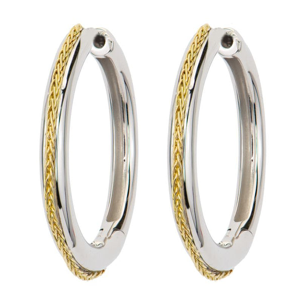 JUDE FRANCES WOVEN ROPE HOOP EARRINGS