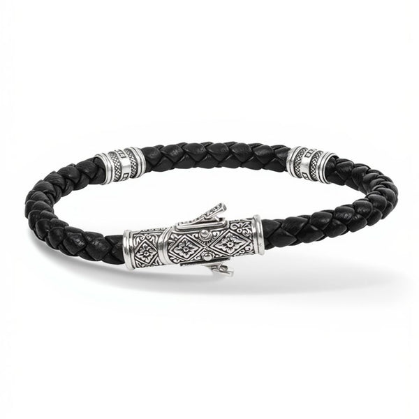 Konstantino Double Vessel Brown Leather Bracelet
