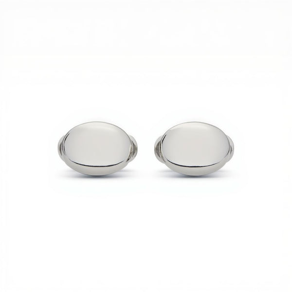 Marcello Pane Oval Silver Cufflinks
