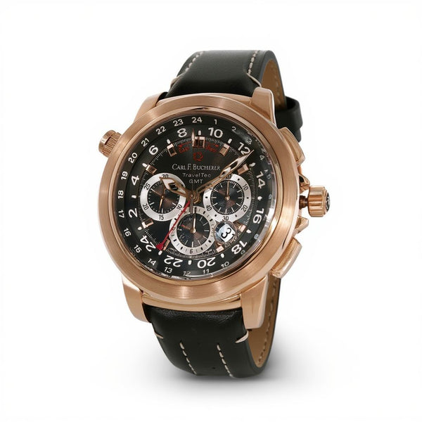 Carl F. Bucherer 46.6mm 18k Rose Gold Patravi TravelTec