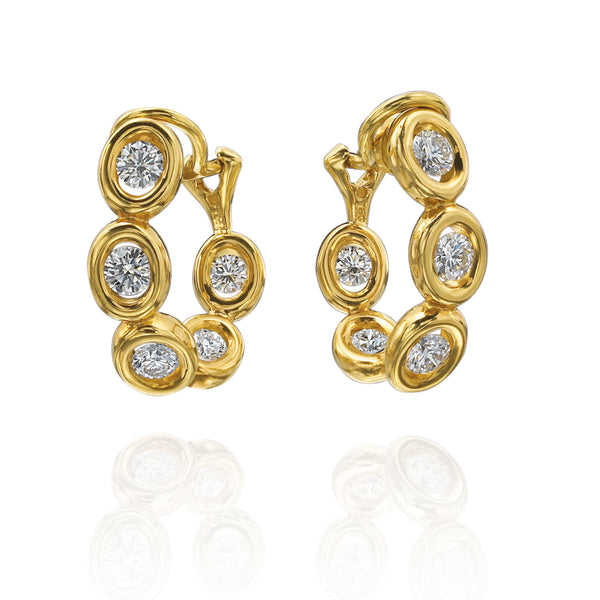 Gumuchian 18K Yellow Gold Diamond Oasis Curve Earrings